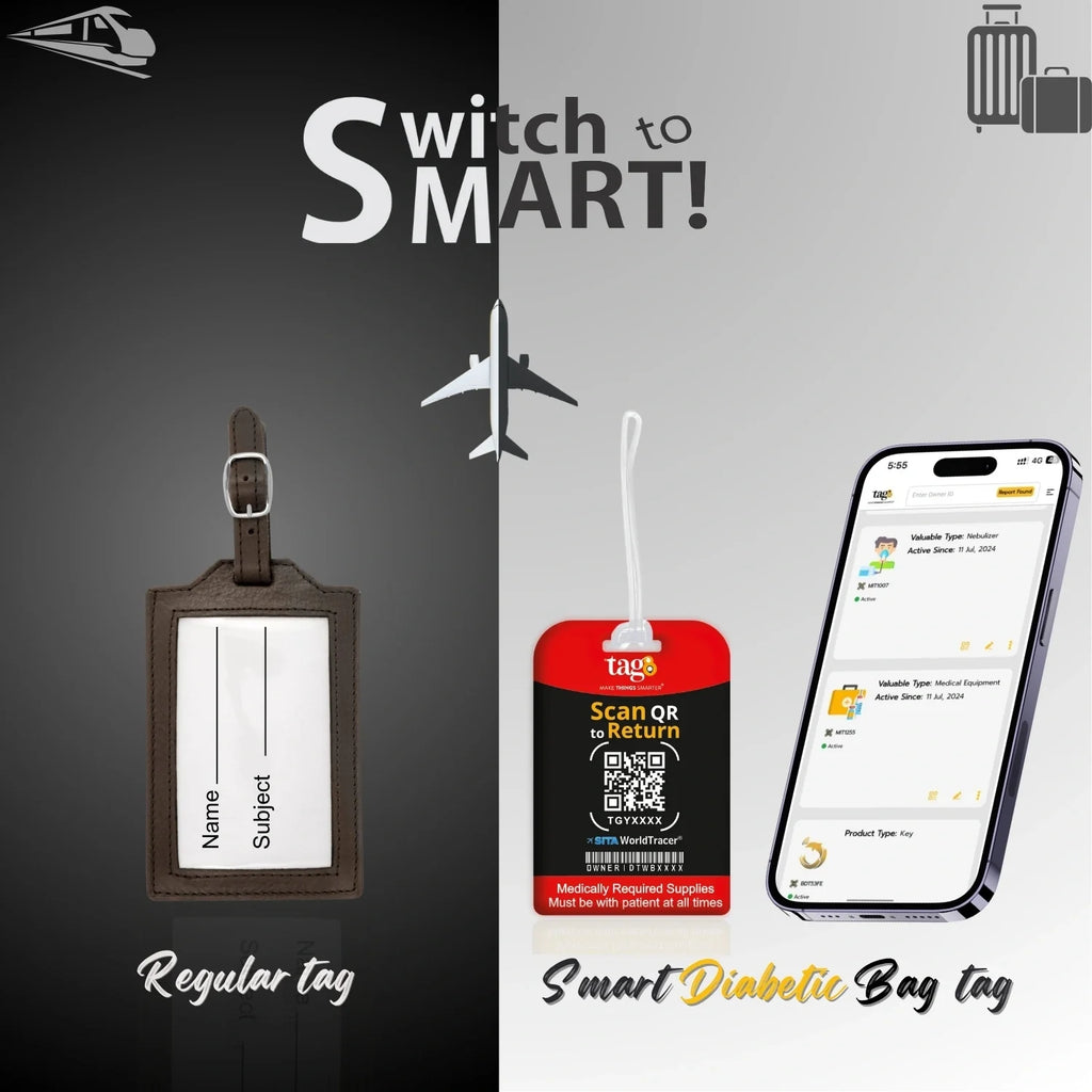 Diabetic Equipment Tag Red Color [Pack 2]